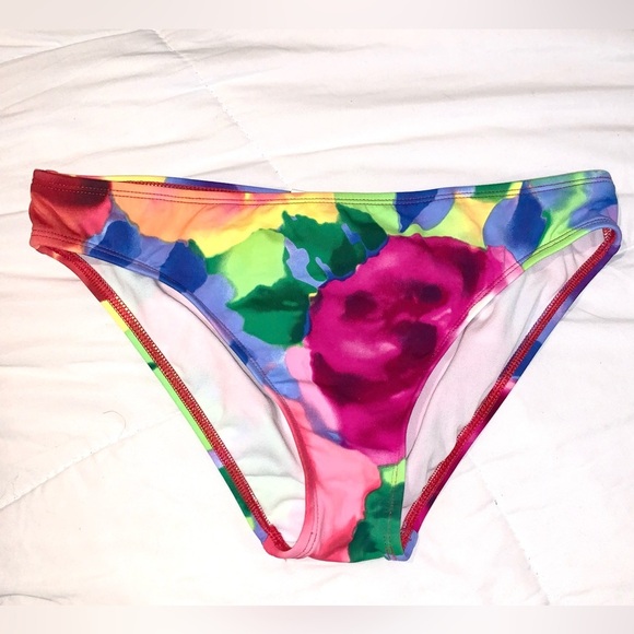 Vintage La Blanca bikini bottoms with bright floral print size 8 - Picture 1 of 3